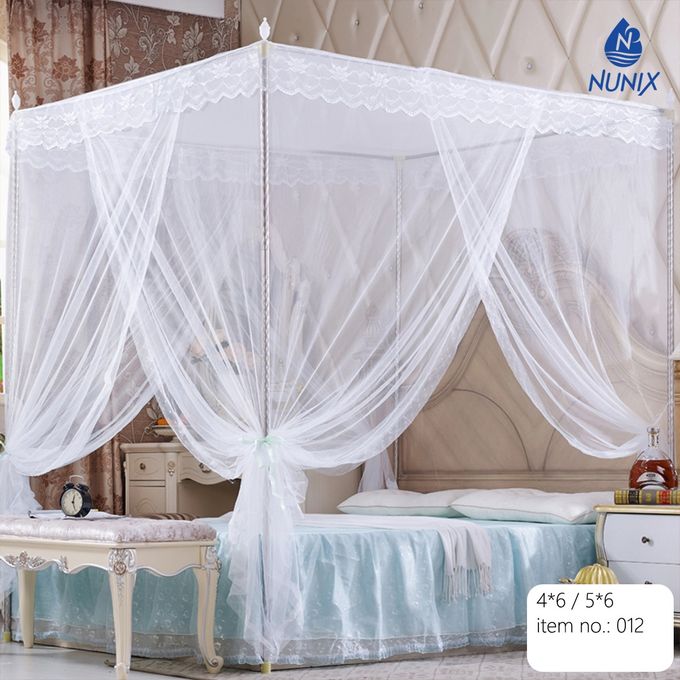 Nunix Mosquito Net With Metallic Stand 5*6-White