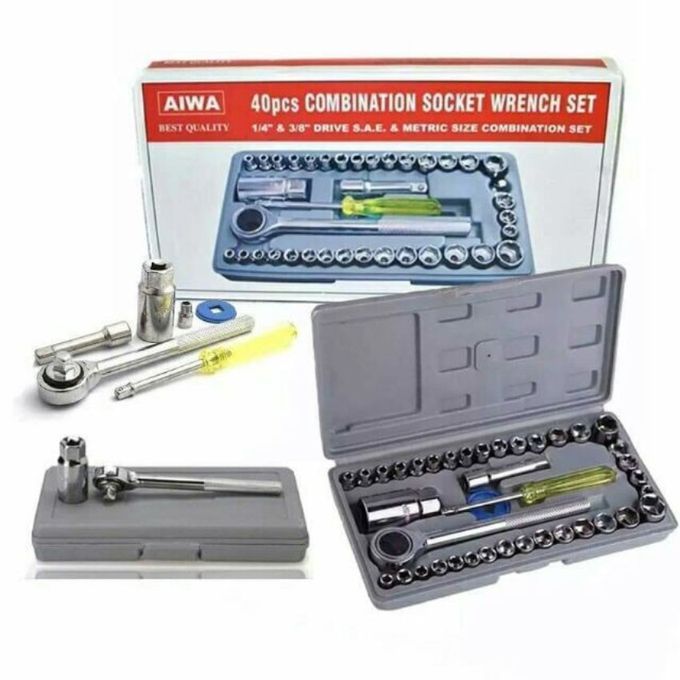Aiwa 40 Pcs Combination Socket Wrench Set