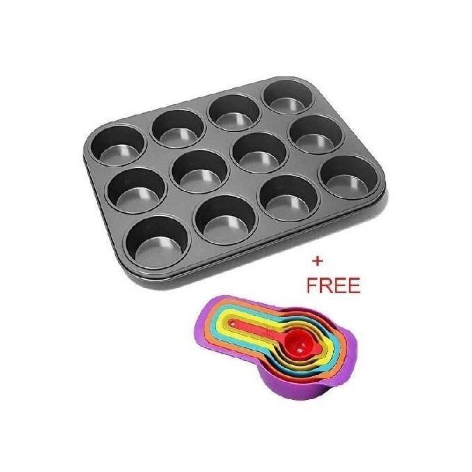 Generic Measuring Cup And Spoon Set Plus 12Hole Muffin Tin