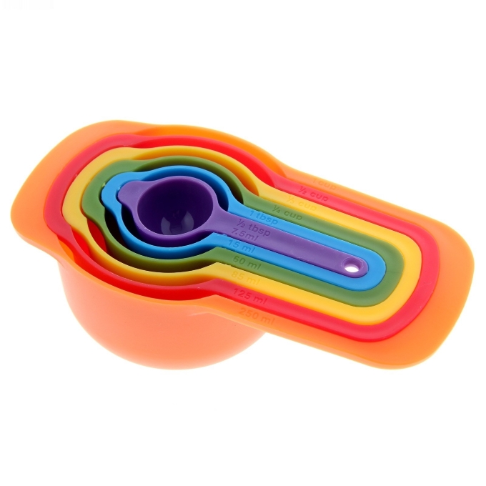 Generic Measuring Spoons set, 6pc -Multicolored