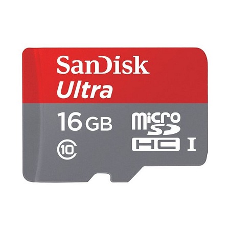 Sandisk 16 GB Ultra UHS-I microSDHC Memory Card (Class 10)