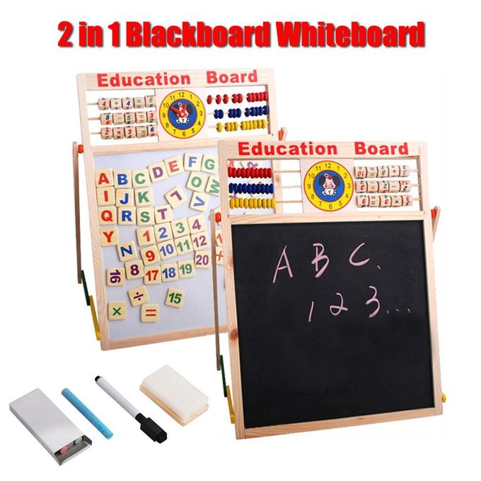 Generic 2 IN 1 Wooden Kids Drawing Blackboard / Whiteboard Easel