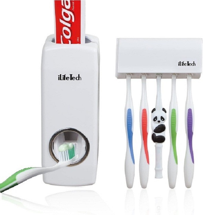 Generic Toothpaste Dispenser + Toothbrush Holder