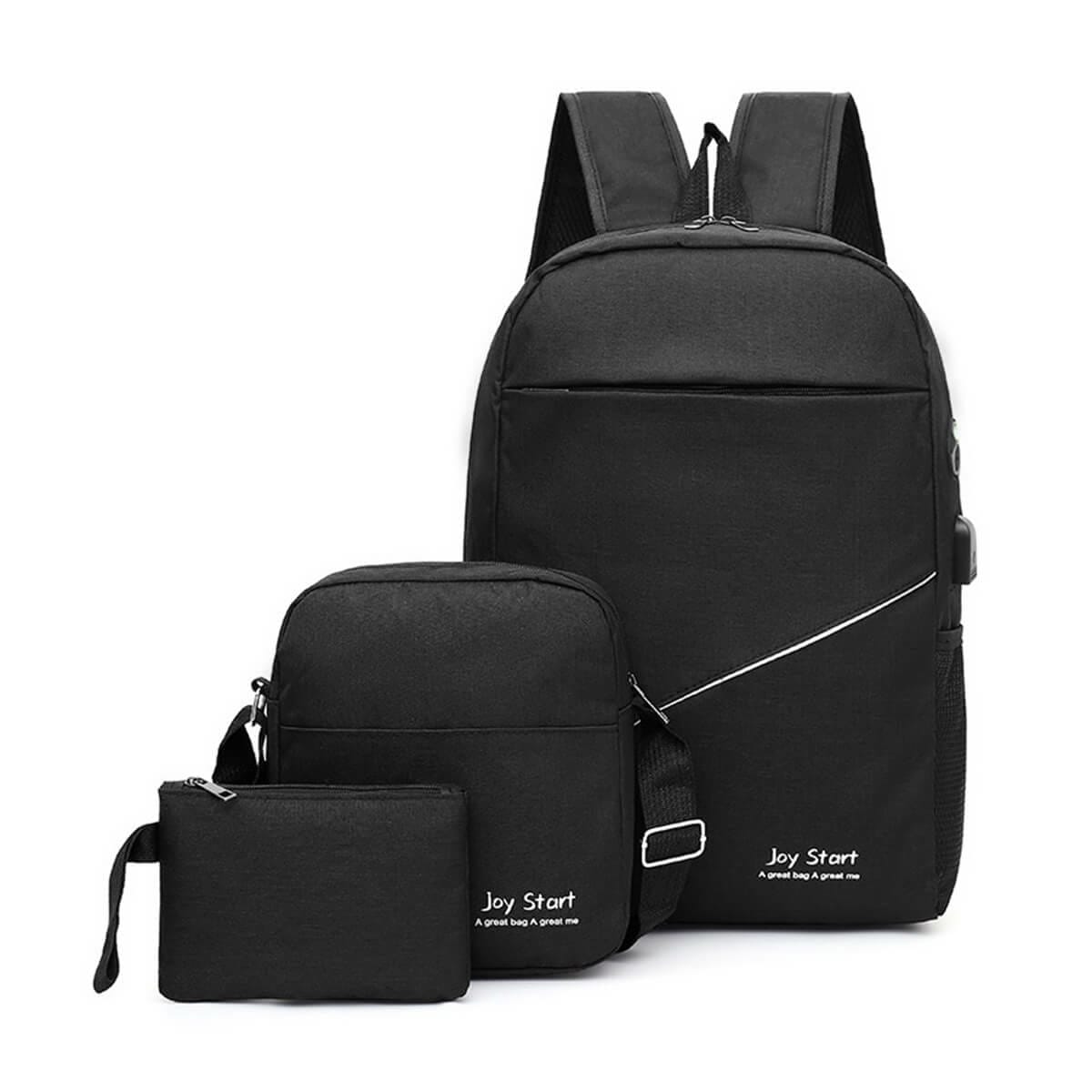 3 in 1 Laptop Backpacks with USB port bag Black