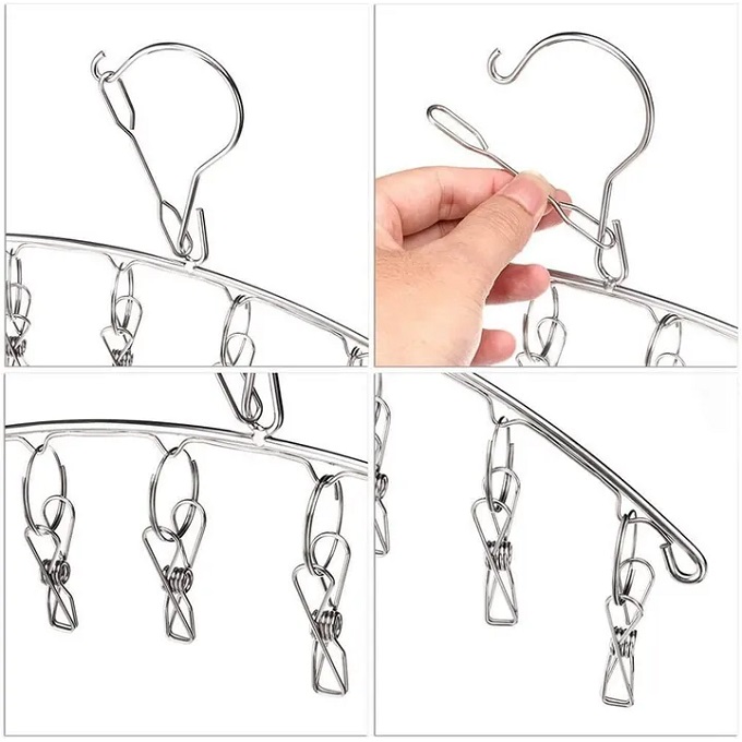 2Pcs Clothes Hanger with 10 Clips