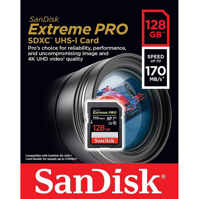 SanDisk 128GB Extreme PRO SDHC UHS-I Memory Card