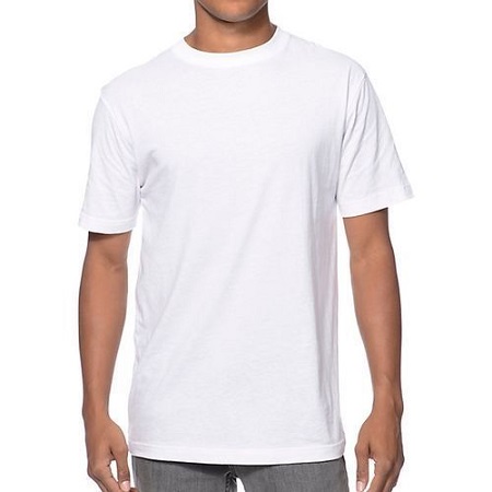 Men's White Plain T-Shirt-White