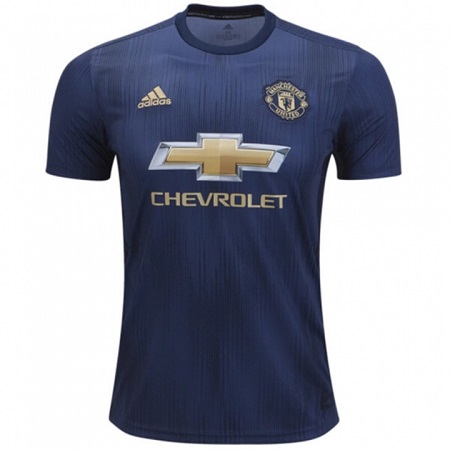 Manchester United REPLICA 3rd Kit Football Jersey Shirt - Season 2018-2019 Navy Blue Polyester