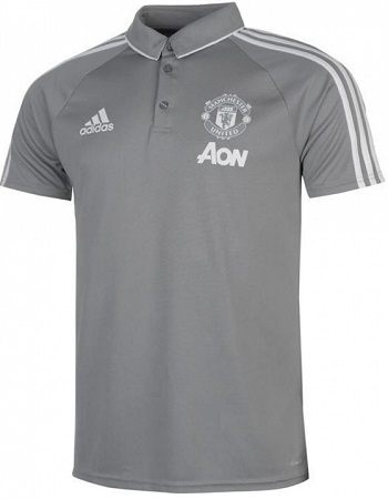 The New REPLICA Manchester United Football Club 2017/18 Training Polo Shirt Grey