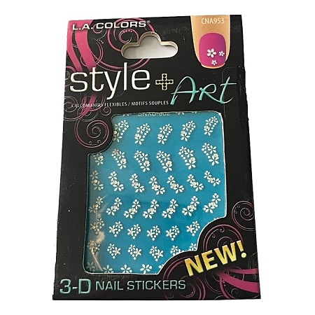 L.A. Colors 3D Nail Stickers - Flowers with Studs