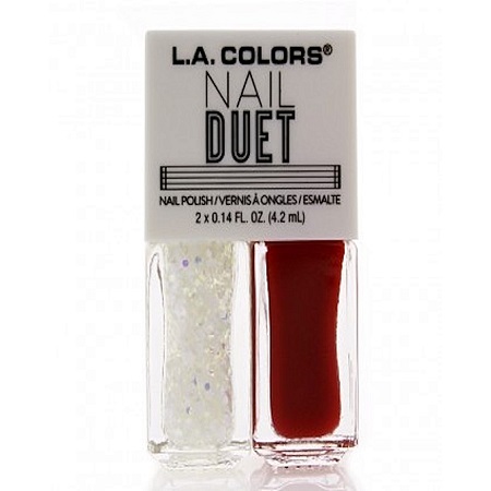L.A. Colors Nail Duet Nail Polish & Glitter - Fire & Ice