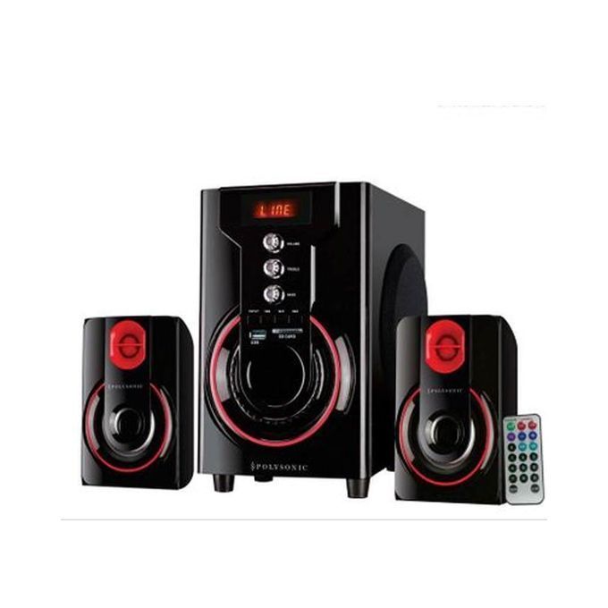 Polysonic MP-60 Multimedia 2.1 Subwoofer With Bluetooth - Black