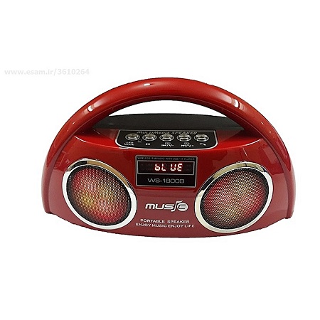 Wireless Stereo Speakers FM, Memory Card,Flashdisk,Photo Mode Bluetooth, USB - Red