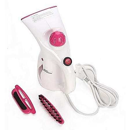 Portable Steamer Fabric Clothes Garment Steam Iron Handheld Travel Home/Air Humidification - White And Pink