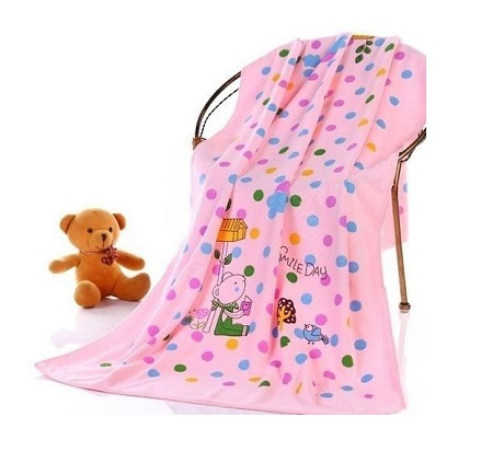 Baby Towel Cotton Cartoon Animal Baby Bath Towel Bathrobe for Kid Soft Breathable Towels Infant Shower Product- PINK