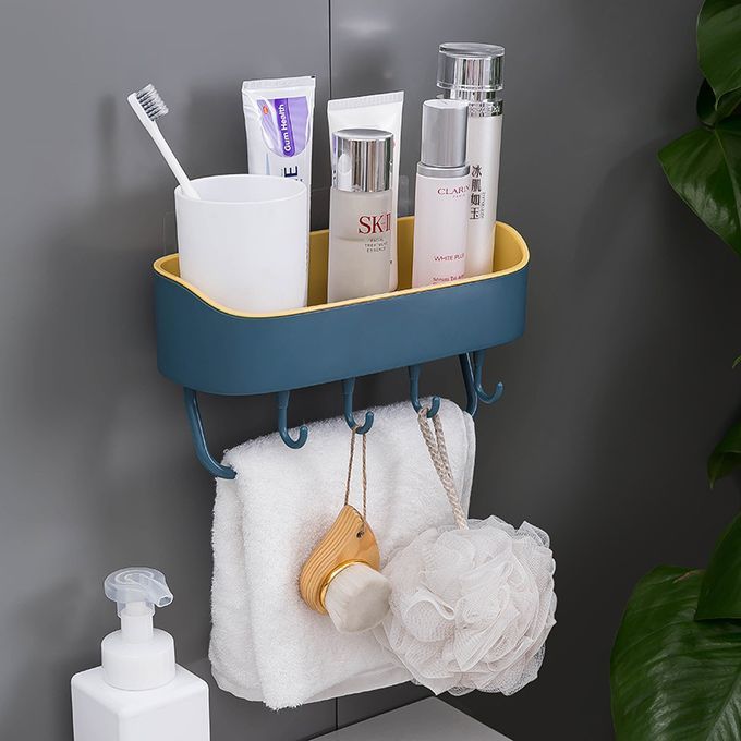 Cool Triangular bathroom shelf + 4hooks & towel  hanger