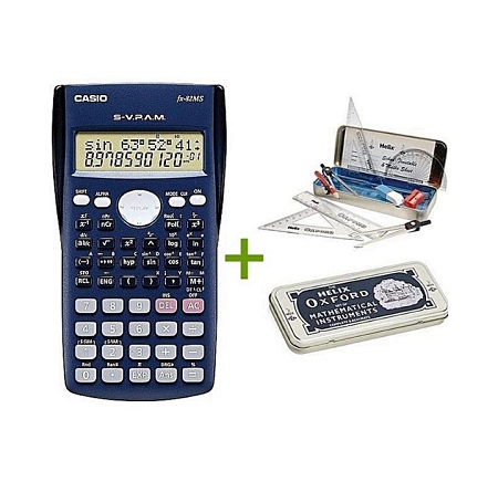 Casio Scientific Calculator Fx82ms Plus Free Geometrical Set