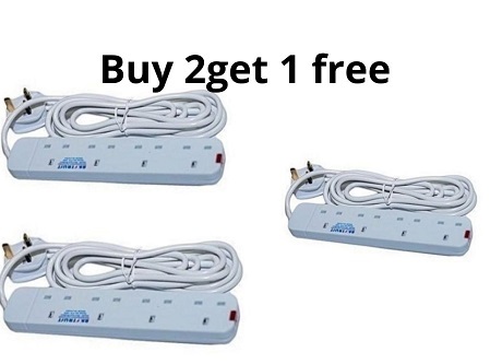2Pcs of 4 Way Extension Cable & Get 1 FREE