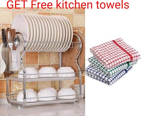 Buy 3 Tier Dish Rack - Get Free Kitchen Towels